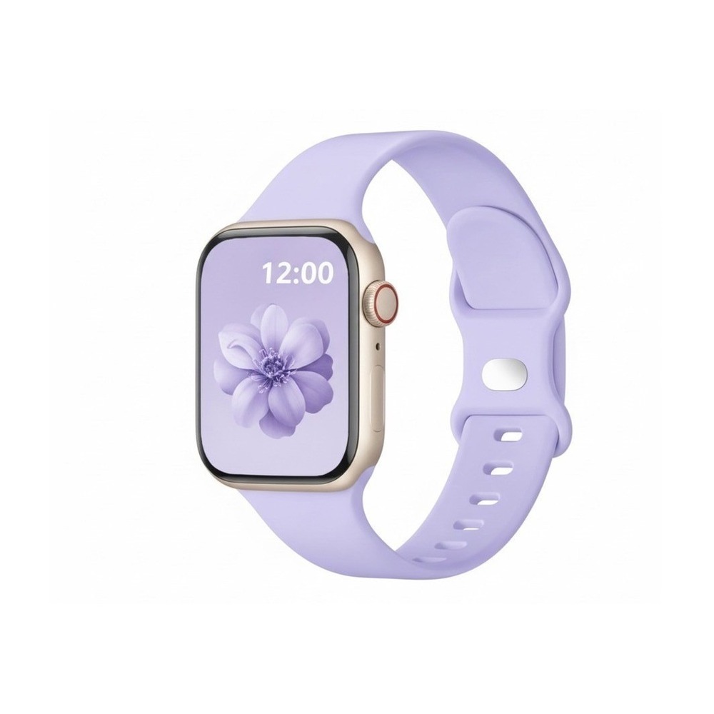 Apple iWatch Compatible Series 9-1 Sporty Purple Silicone Watch Band 38/40/41mm